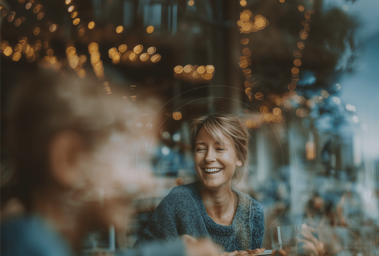 Family enjoying dinner together